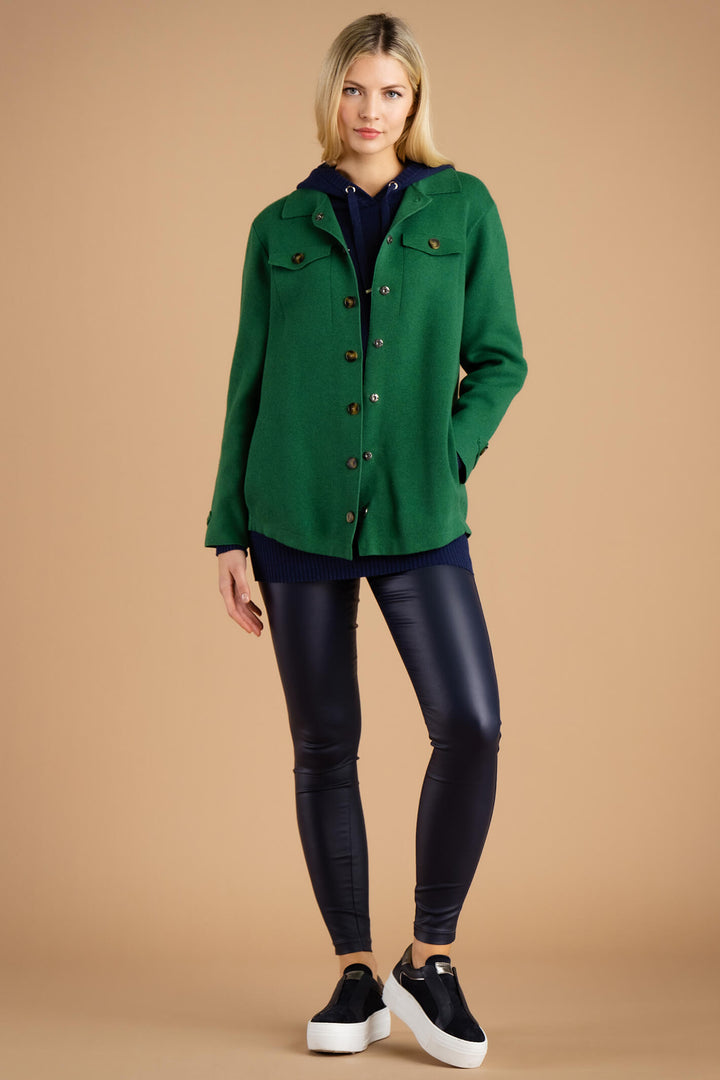Marble Fashion 7194 212 Green Overshirt Jacket Shacket - Experience Boutique