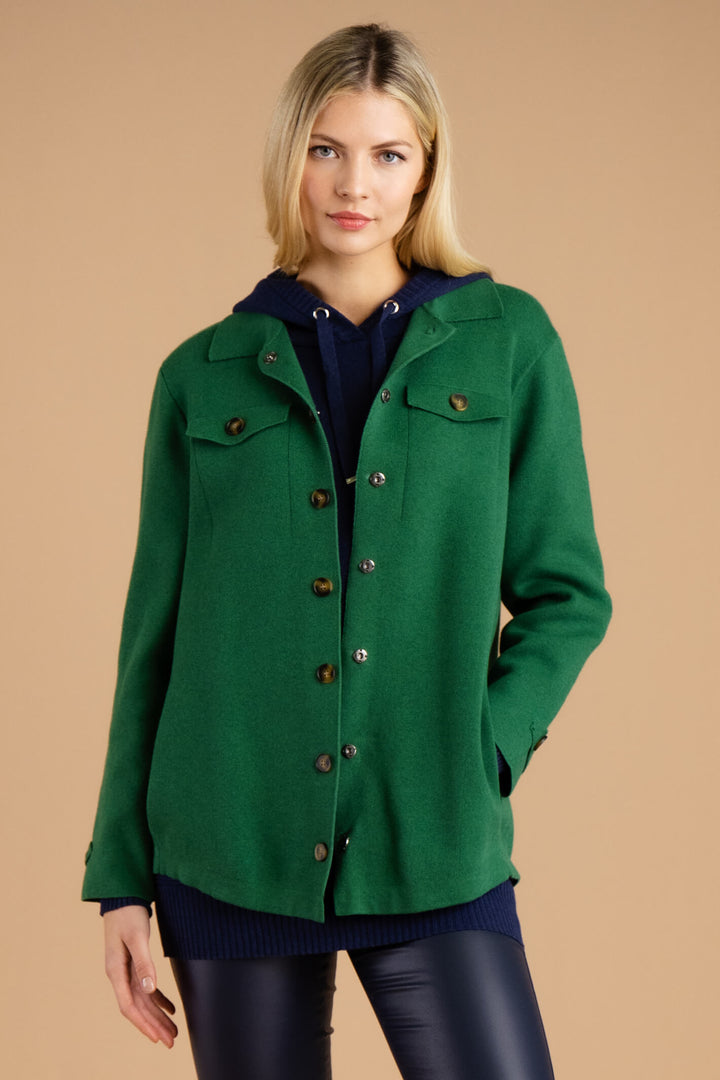 Marble Fashion 7194 212 Green Overshirt Jacket Shacket - Experience Boutique