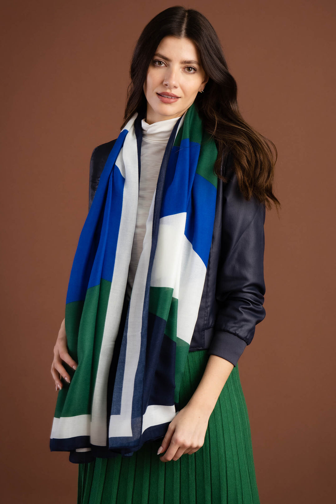 Marble Fashion 7227 210 Blue Multi Scarf - Experience Boutique