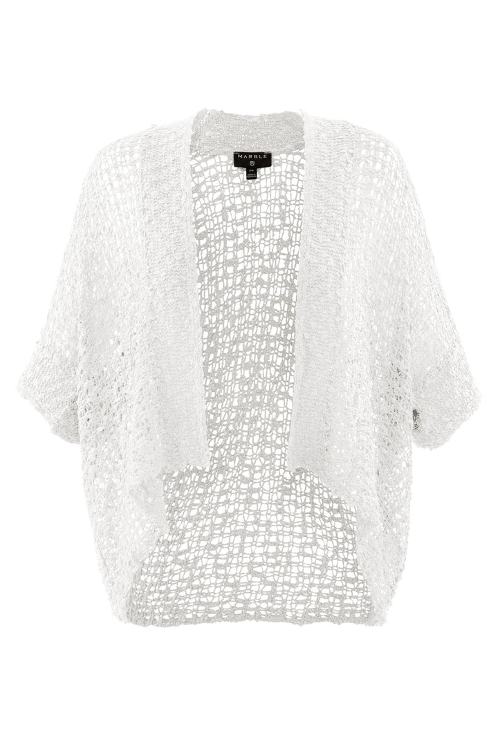 Marble Fashions 5186 102 White Crochet Knit Over Top