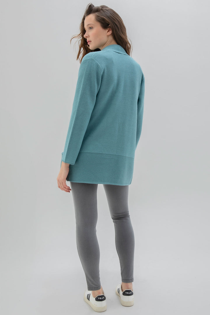 Marble Fashions 6391 223 Dusty Blue Open Front Cardigan - Experience Boutique