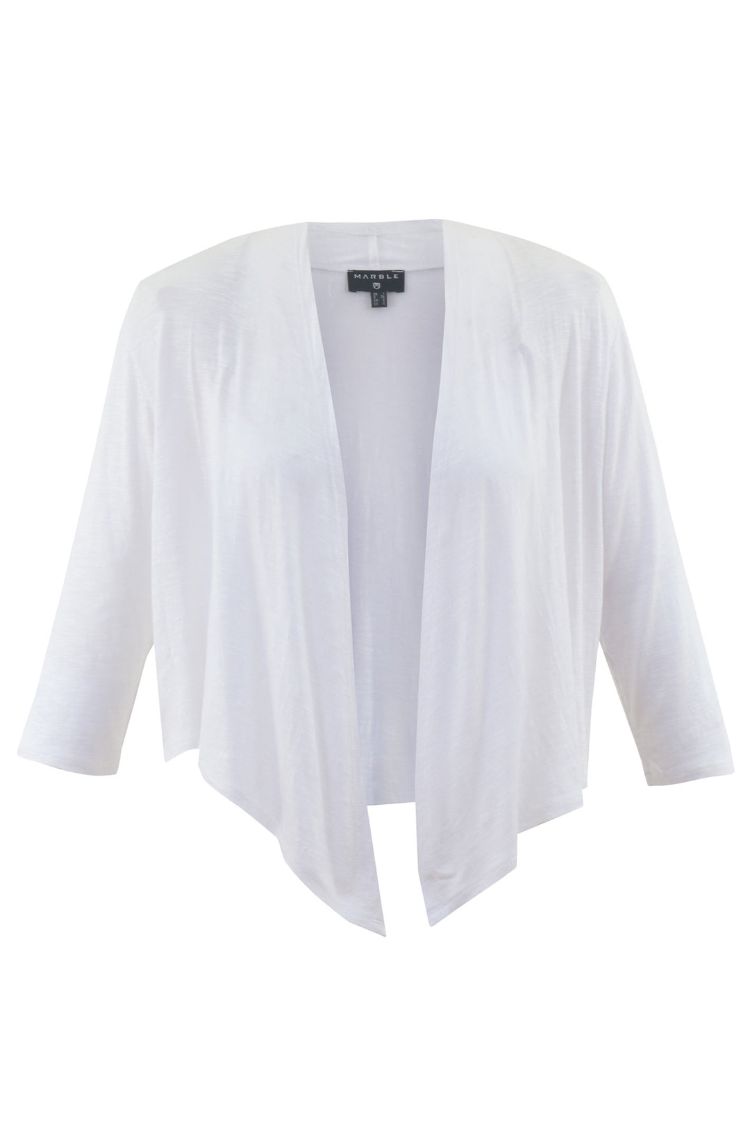 Marble Fashions 6541 102 White Waterfall Jersey Cardigan Shrug - Experience Boutique