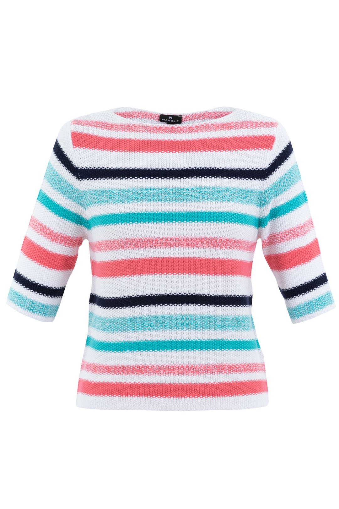Marble Fashions 6558 135 Multicolour Stripe Knit Top - Experience Boutique