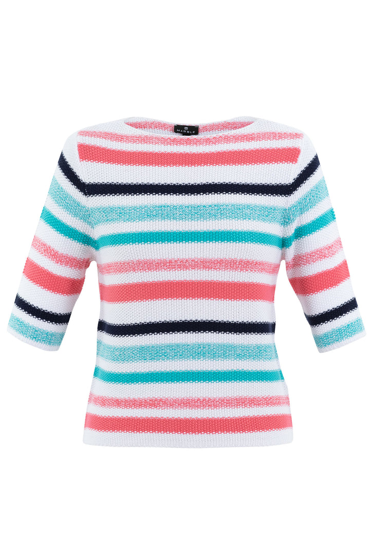 Marble Fashions 6558 135 Multicolour Stripe Knit Top - Experience Boutique