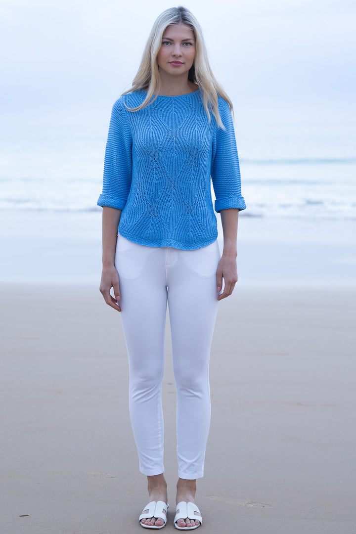Marble Fashions 6912 213 Blue Ribbed Jumper - Experience Boutique