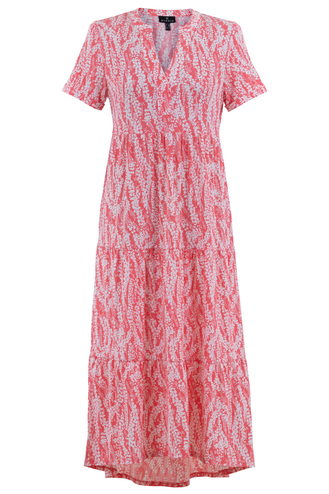 Marble Fashions 7397 135 Pink Print Short Sleeve A-Line Dress - Experience Boutique