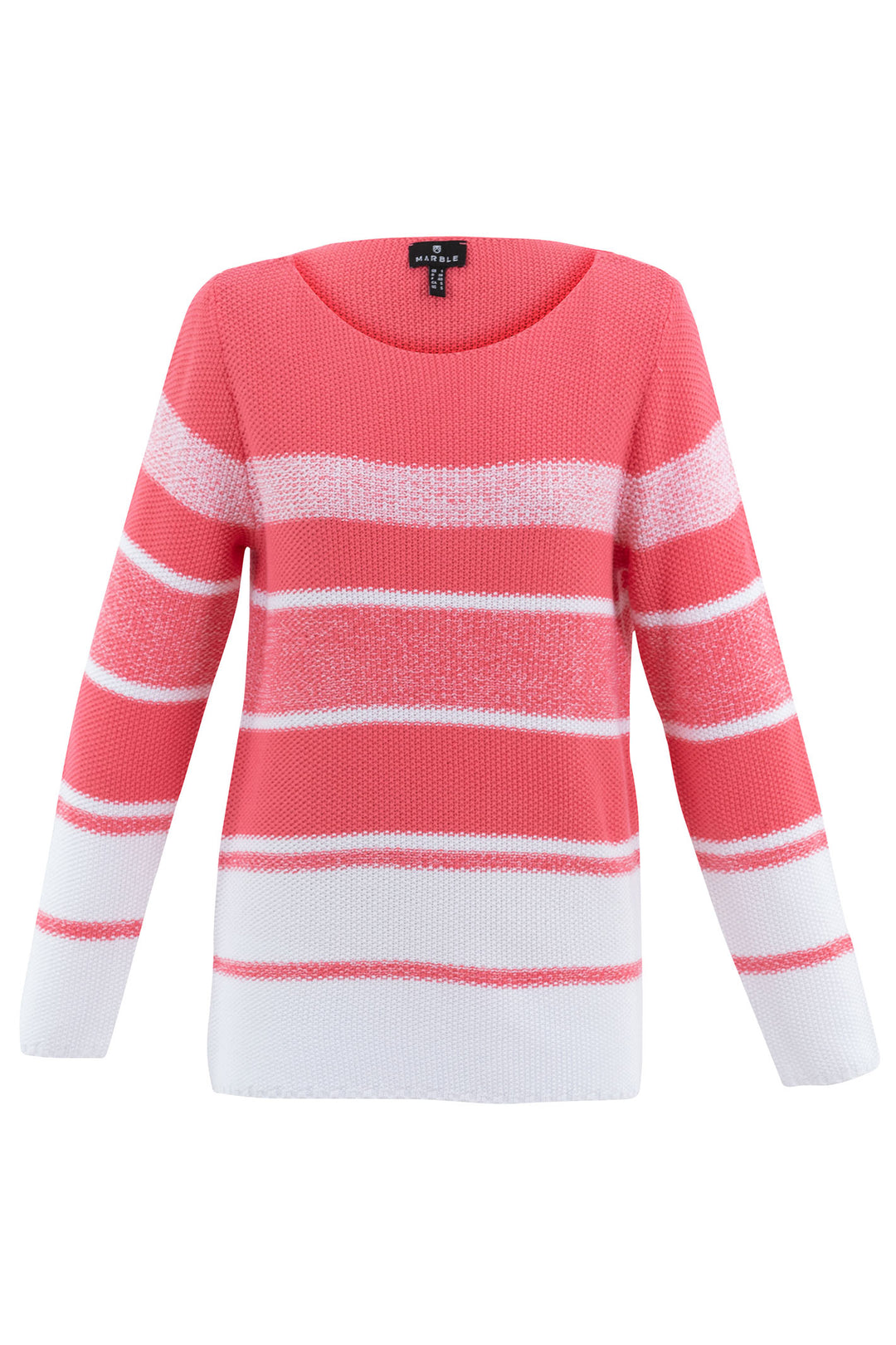 Marble Fashions 7445 135 Pink Stripe Wide Neck Jumper - Experience Boutique