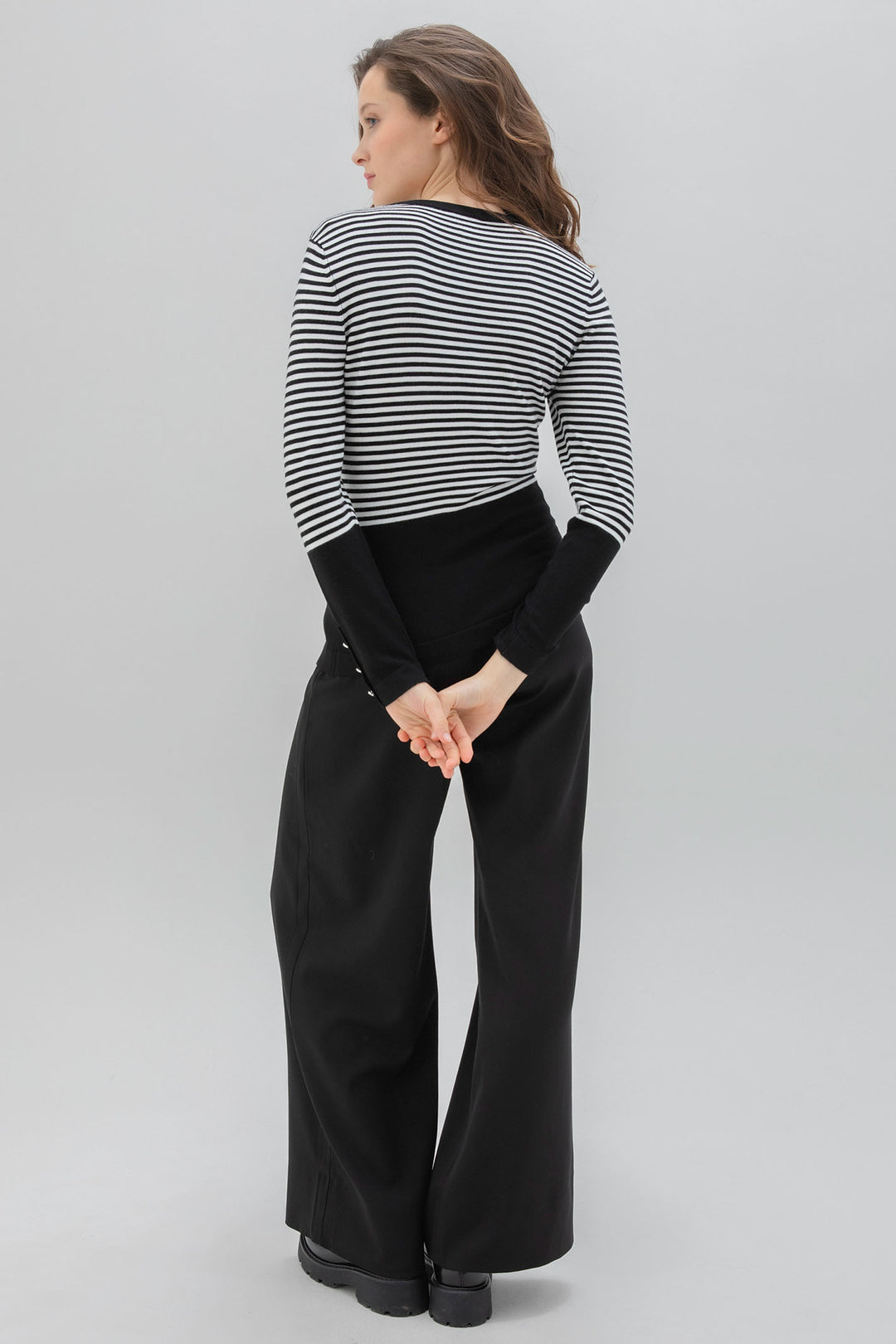 Marble Fashions 7517 104 Black White Stripe Jumper - Experience Boutique