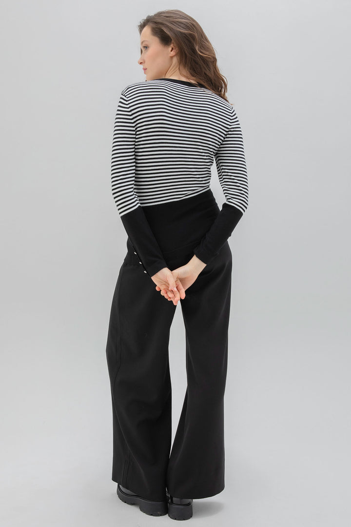 Marble Fashions 7517 104 Black White Stripe Jumper - Experience Boutique