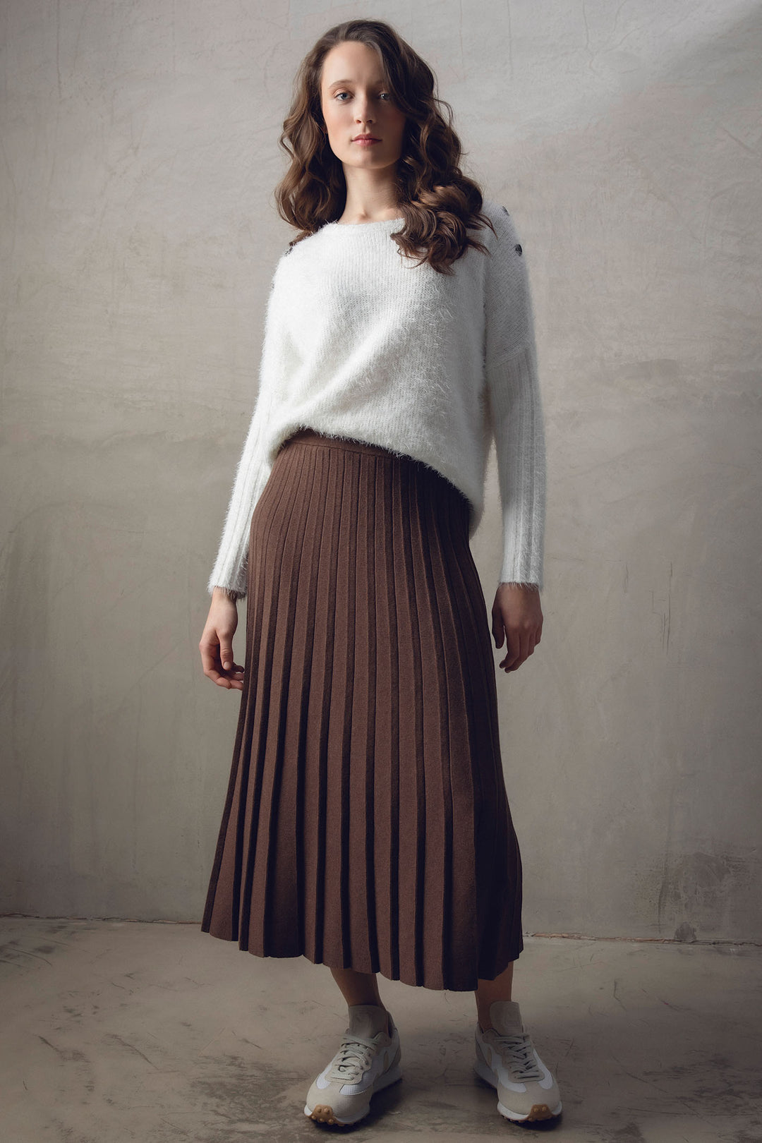 Marble Fashions 7545 Cream Eyelash Knit Jumper - Experience Boutique