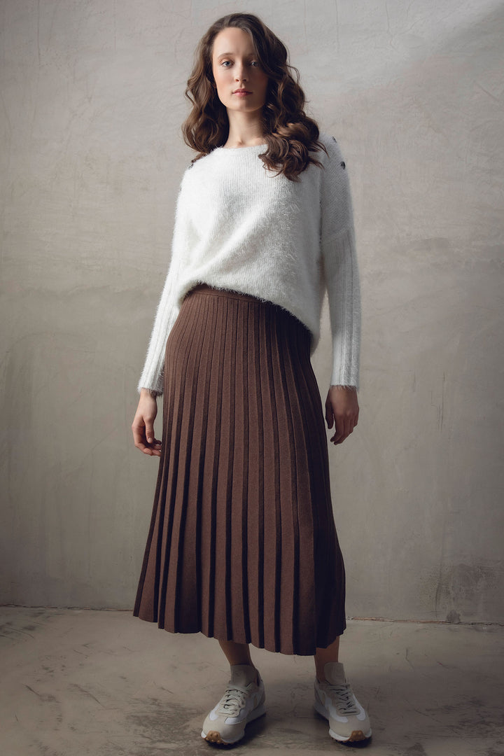 Marble Fashions 7545 Cream Eyelash Knit Jumper - Experience Boutique