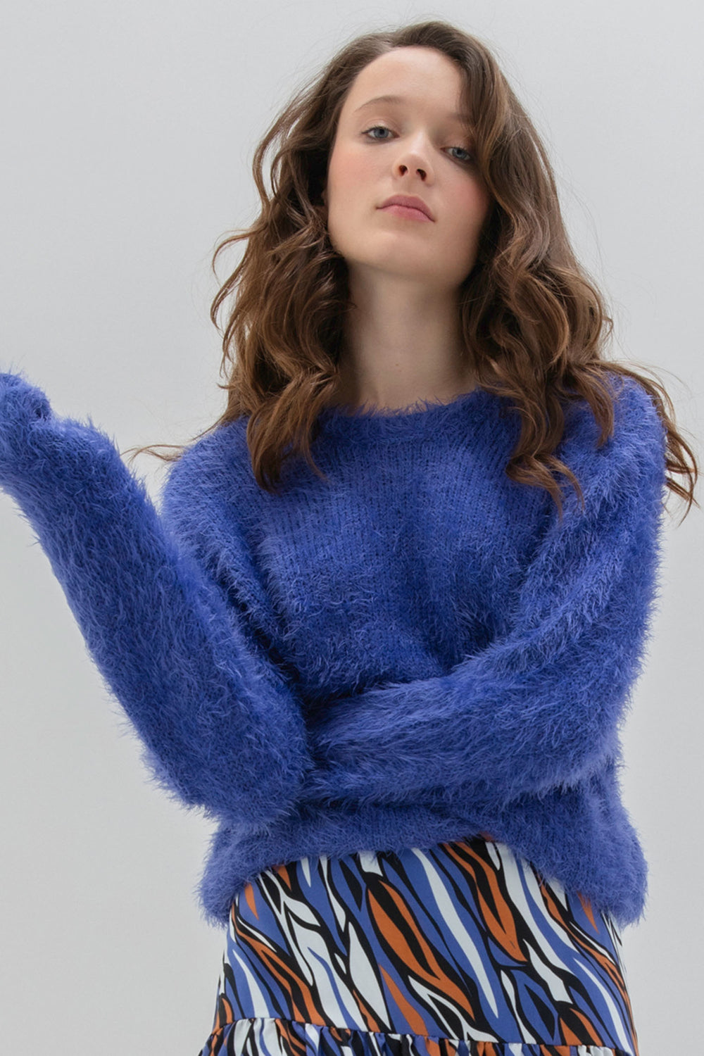Marble Fashions 7547 225 Royal Blue 2-In-1 Reversible Cardigan Jumper - Experience Boutique