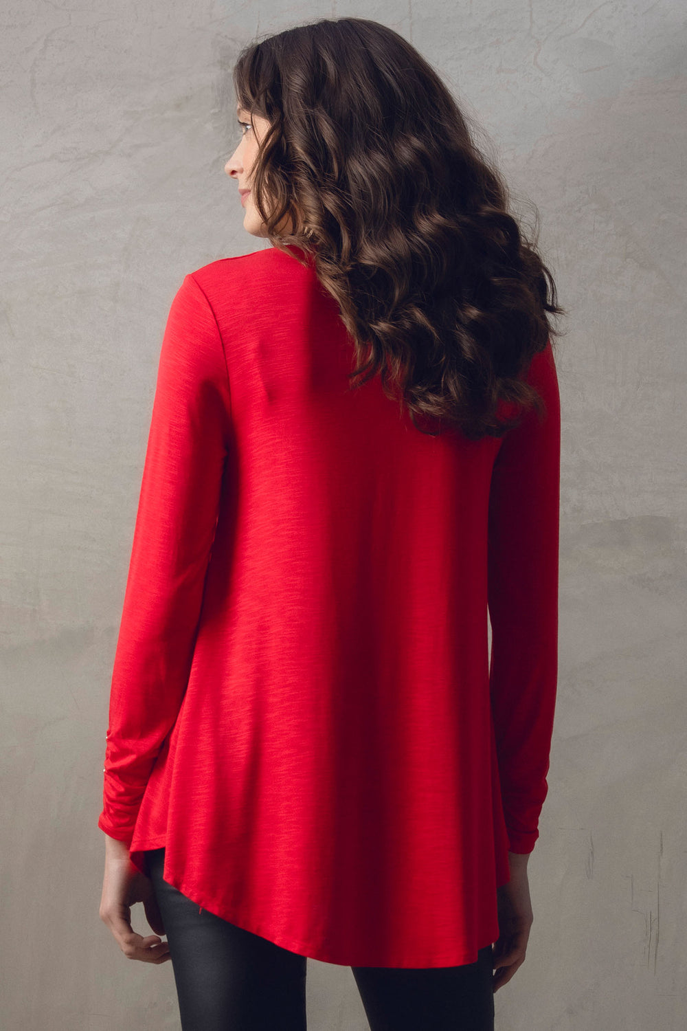 Marble Fashions 7586 109 Red V-Neck Tunic Top - Experience Boutique