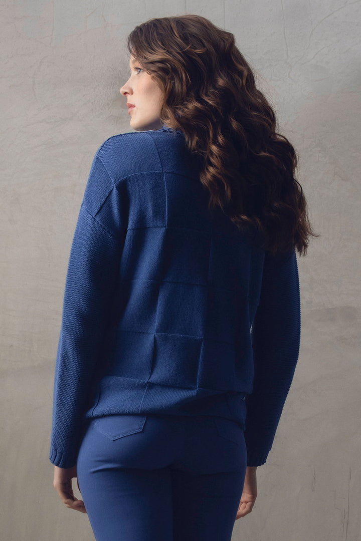 Marble Fashions 7660 Cobalt Wear 2 Ways Polo Neck Jumper - Experience Boutique