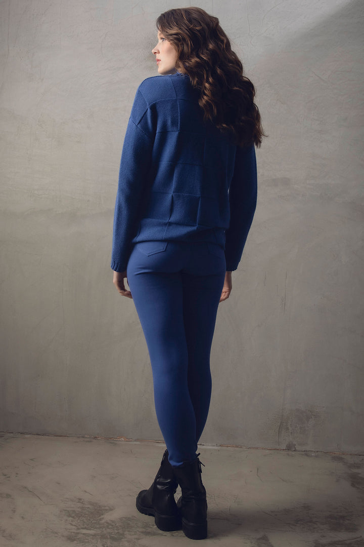 Marble Fashions 7660 Cobalt Wear 2 Ways Polo Neck Jumper - Experience Boutique