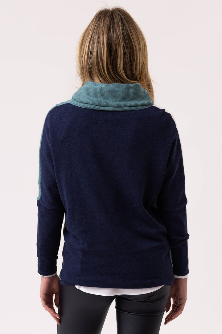 Marble Fashions 8071 Duck Egg Colour Block Jumper 223