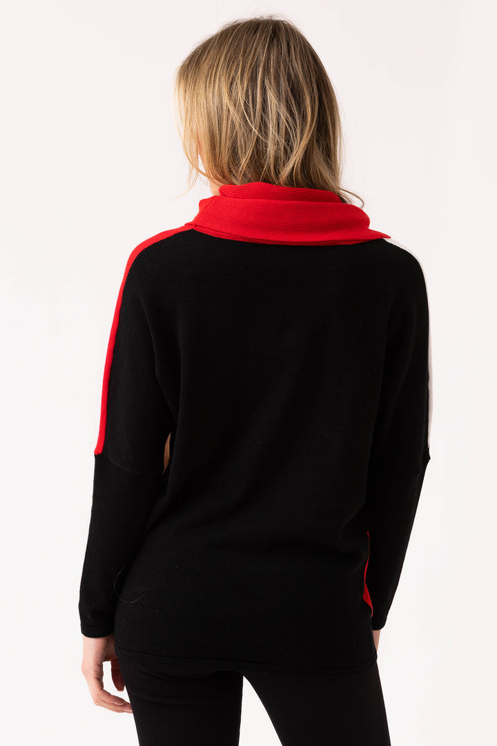 Marble Fashions 8071 Red Black Block Pattern Jumper 109
