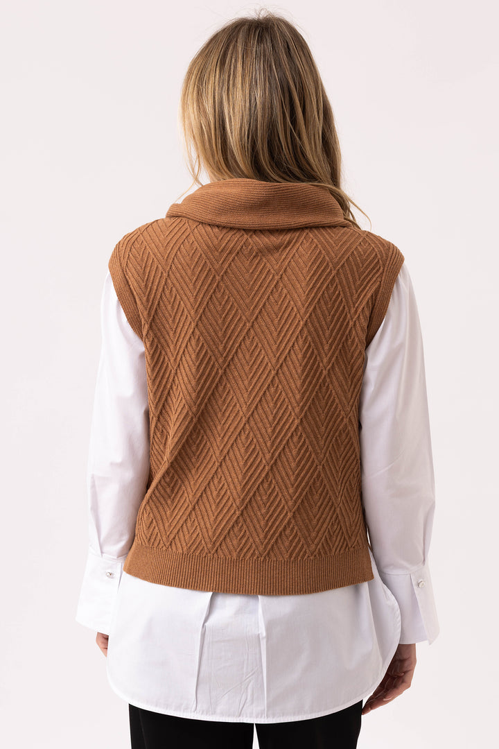 Marble Fashions 8081 Brown Sleeveless Tank Jumper 208