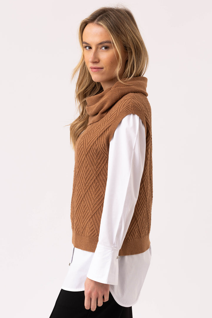 Marble Fashions 8081 Brown Sleeveless Tank Jumper 208