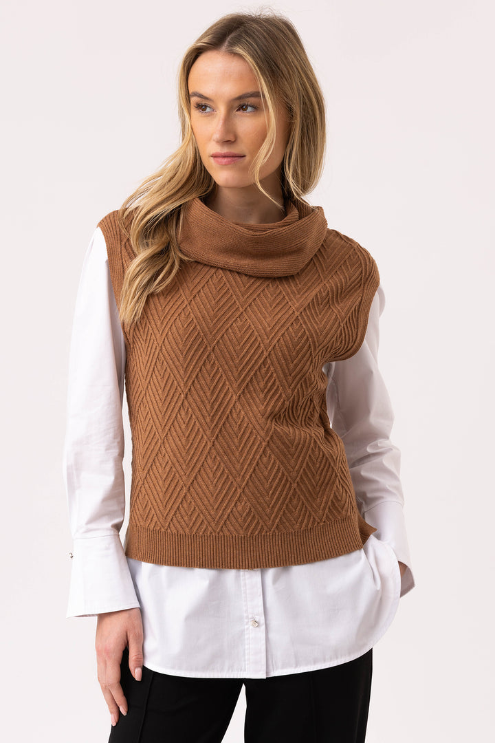 Marble Fashions 8081 Brown Sleeveless Tank Jumper 208