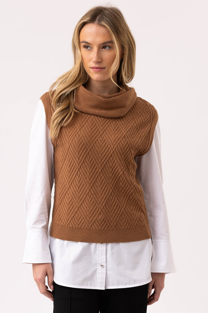 Marble Fashions 8081 Brown Sleeveless Tank Jumper 208