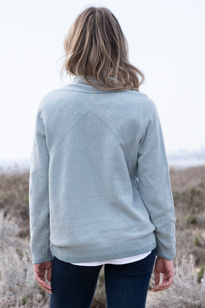 Marble Fashions 8087 Blue Drawstring Neck Jumper