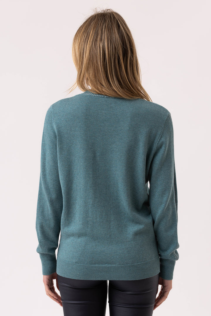 Marble Fashions 8089 Duck egg Blue V-Neck Jumper 223