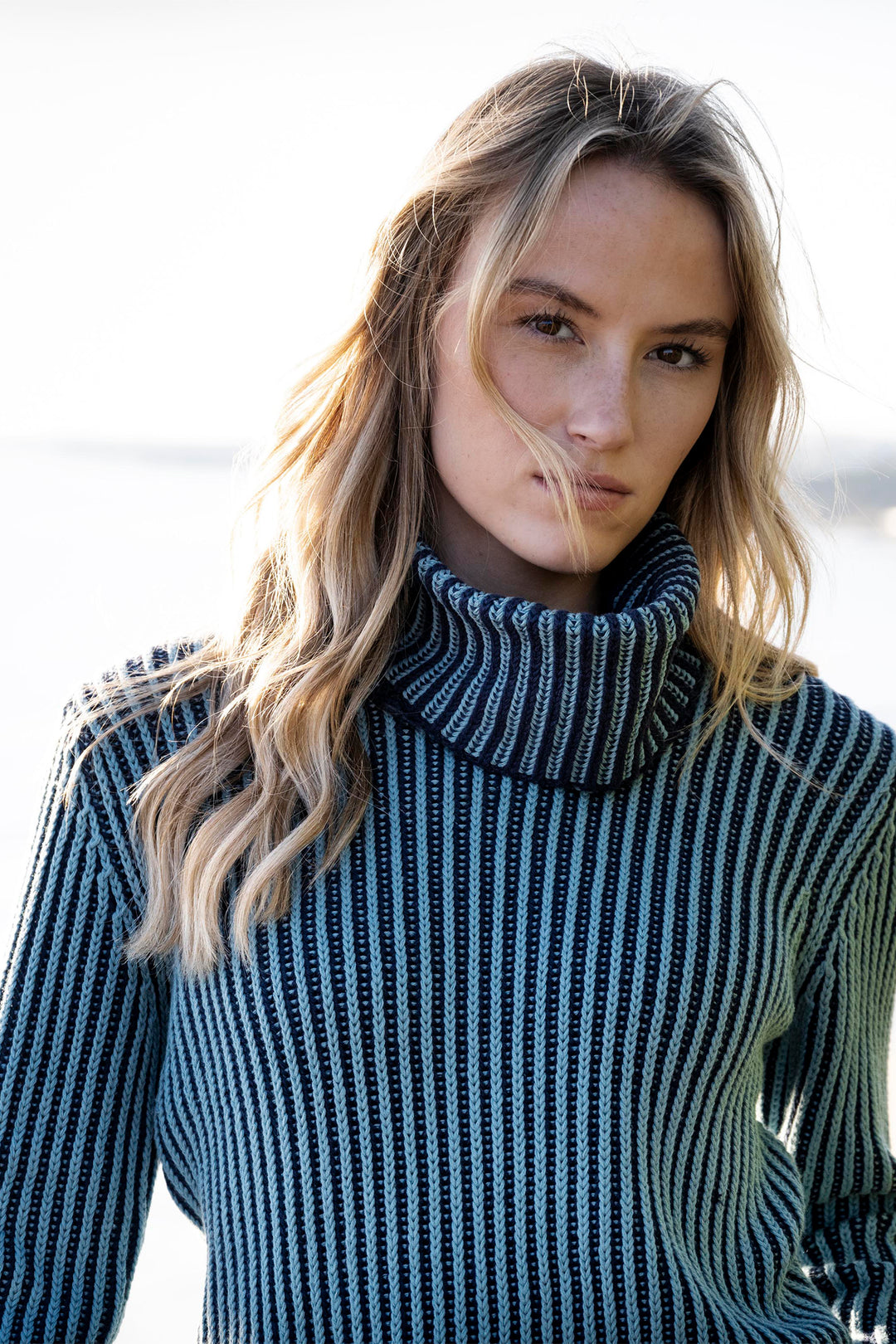 Marble Fashions 8100 Duck Egg Blue Polo Neck Jumper 223