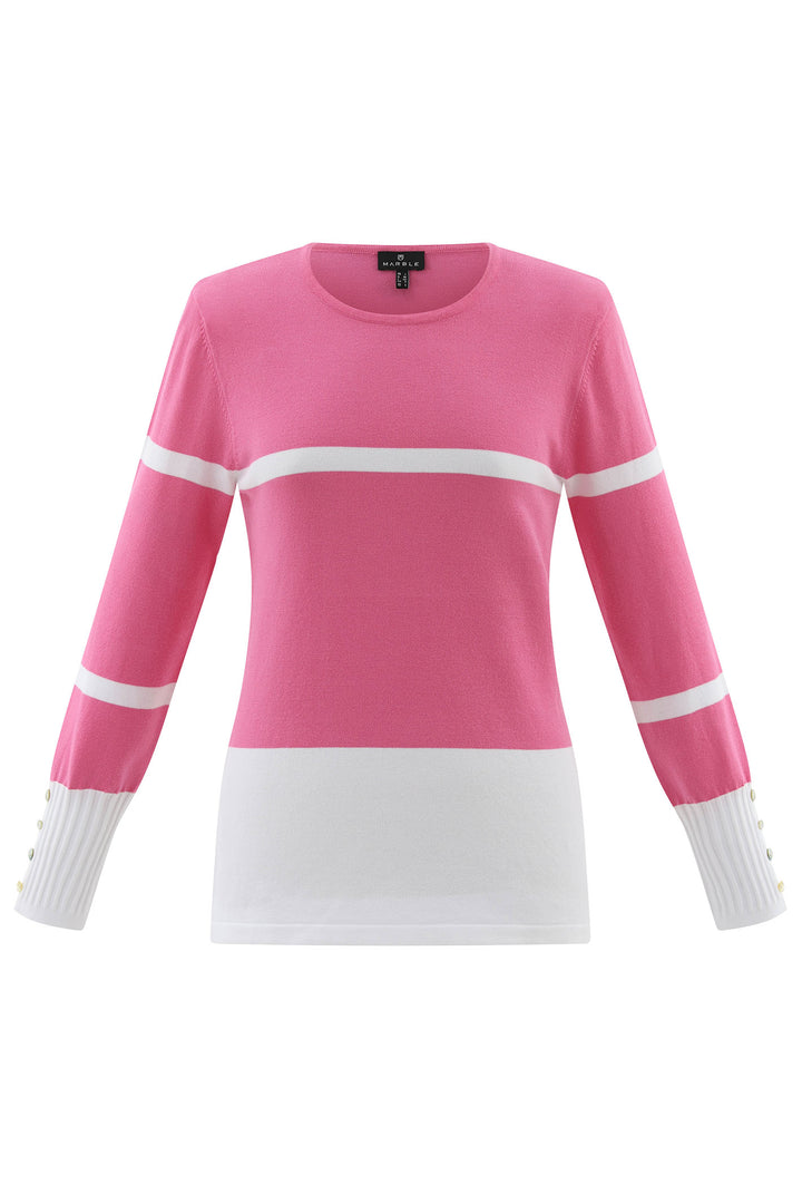 Marble Jumper Pink Stripe 7810 194 - Experience Boutique