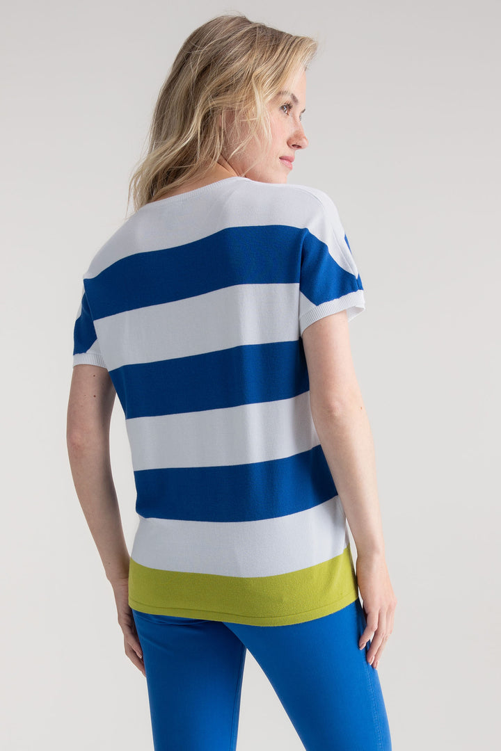 Marble Top Striped Blue Knitted 7805 153 - Experience Boutique