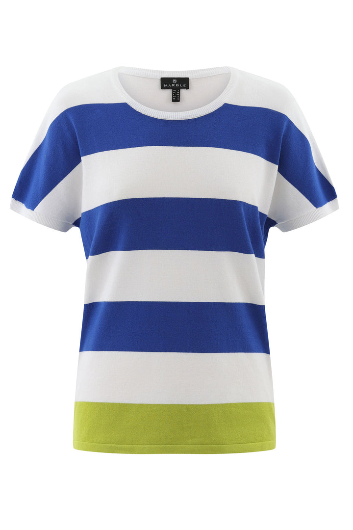 Marble Top Striped Blue Knitted 7805 153 - Experience Boutique