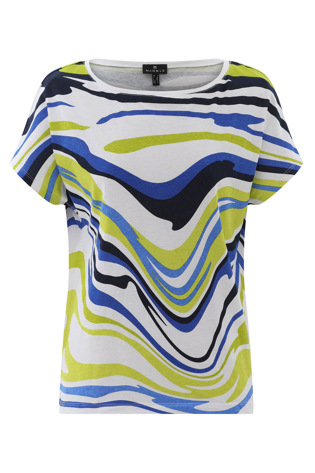 Marble Top Wave Print Lime Blue 6941 227 - Experience Boutique