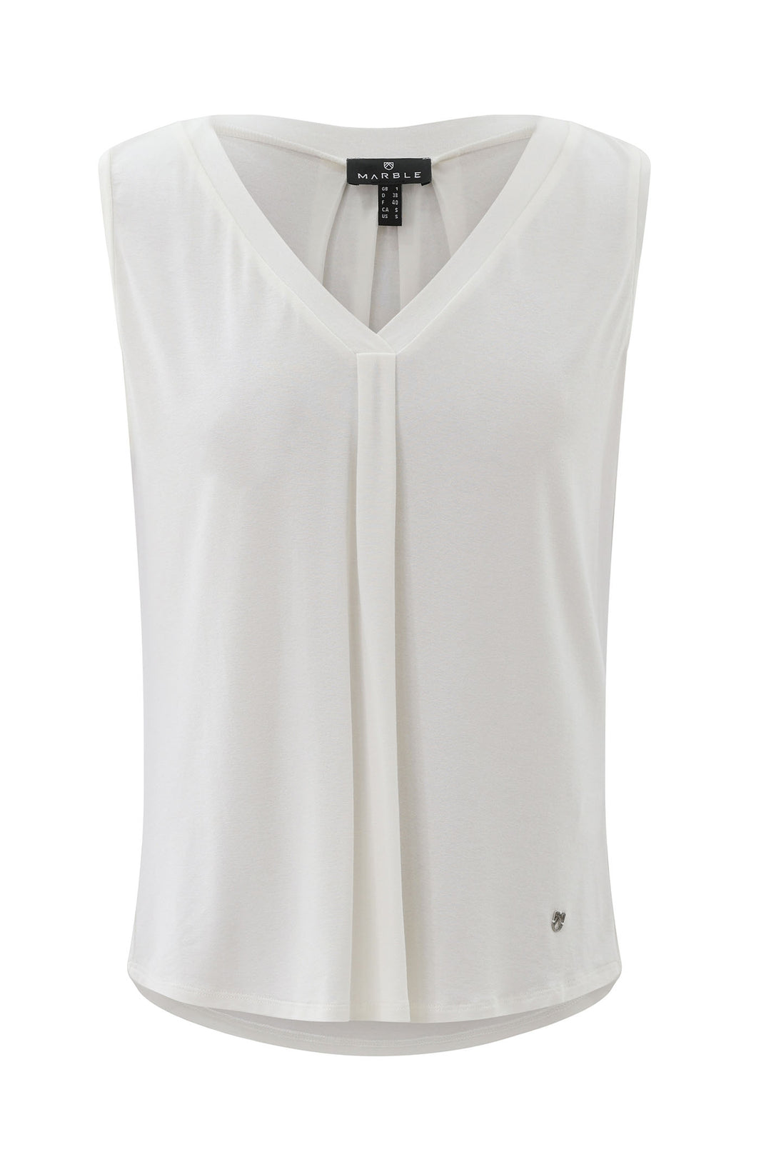 Marble Vest Top White 7898 102 - Experience Boutique