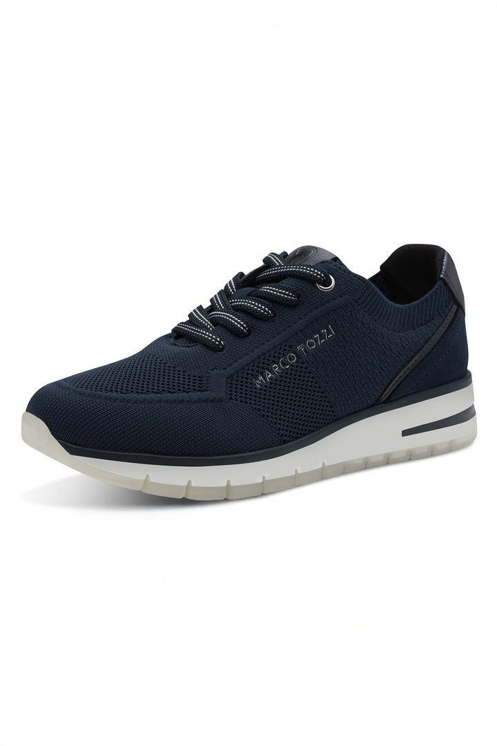Marco Tozzi Navy Comb Vegan Trainer 23737 - Experience Boutique