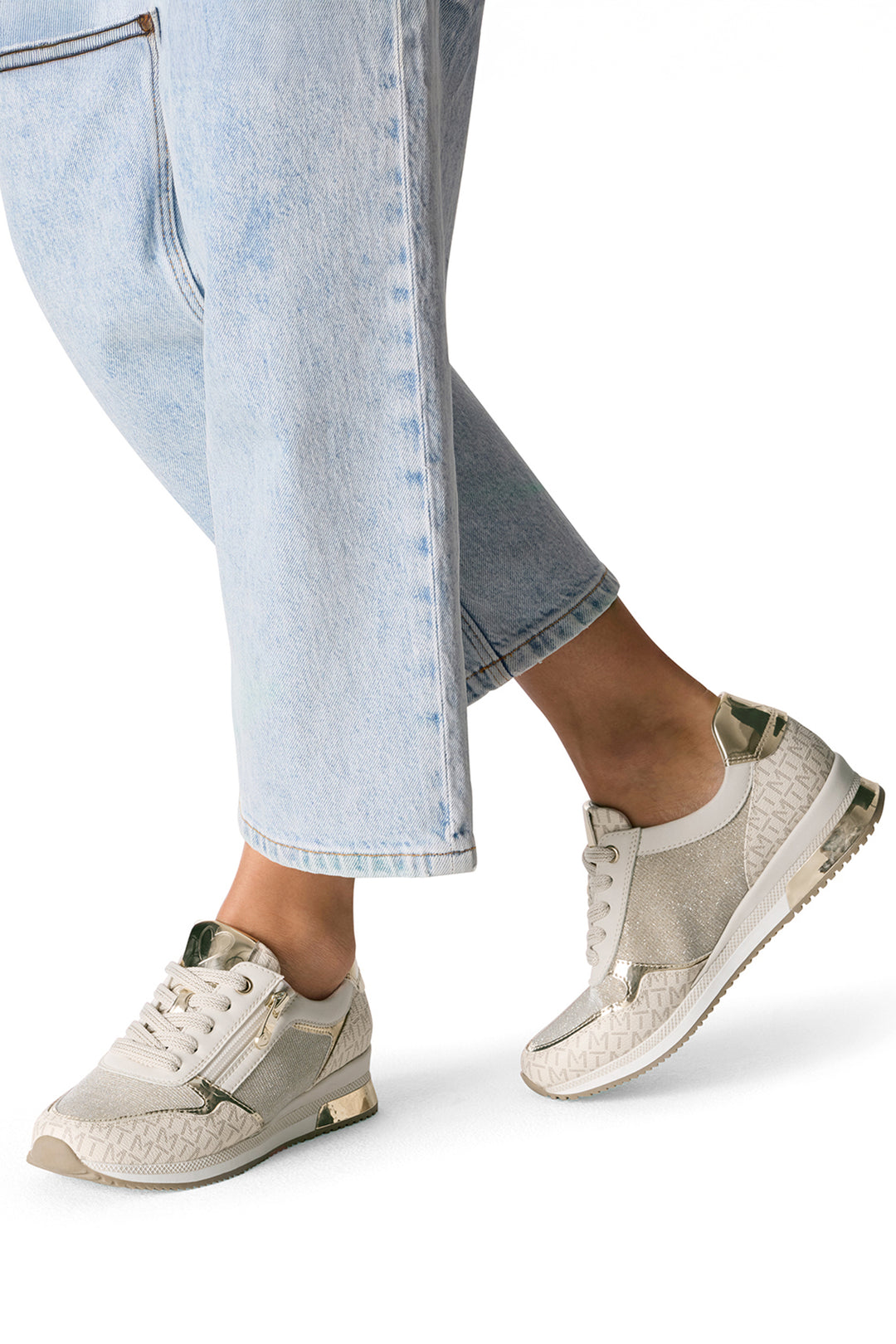Marco Tozzi Cream Comb Vegan Trainers 23713 - Experience Boutique