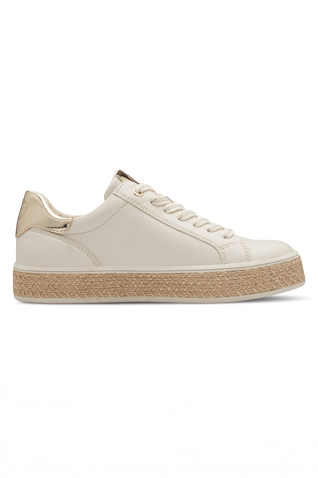 Marco Tozzi Cream Gold Weave Sole Vegan Trainer 23715 - Experience Boutique