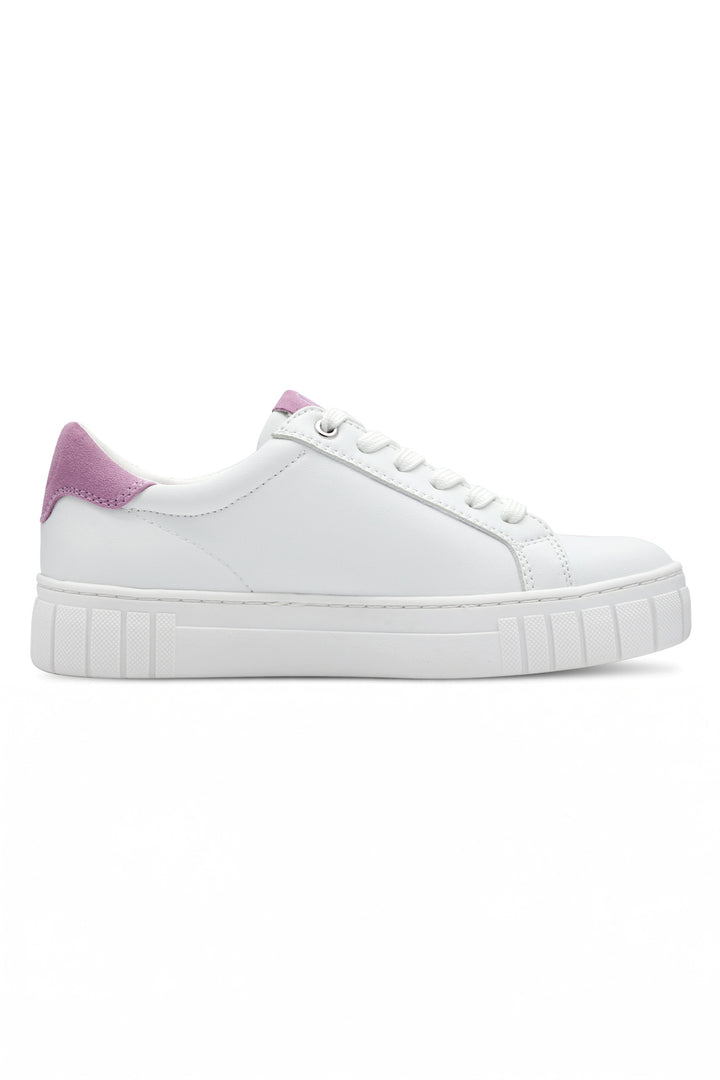 Marco Tozzi White & Berry Heart Vegan Trainer 23711 - Experience Boutique
