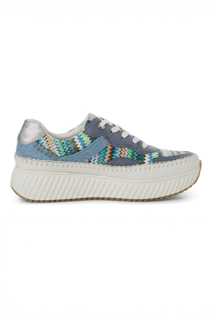 Marco Tozzi White Blue Comb Vegan Trainer 23733 - Experience Boutique