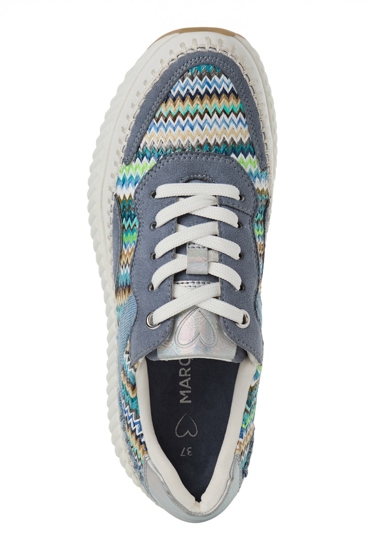 Marco Tozzi White Blue Comb Vegan Trainer 23733 - Experience Boutique