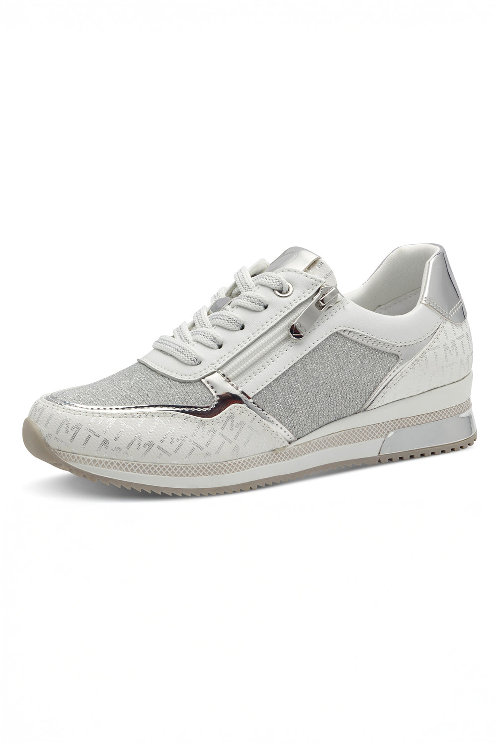 Marco Tozzi White Silver Vegan Trainers 23713 - Experience Boutique