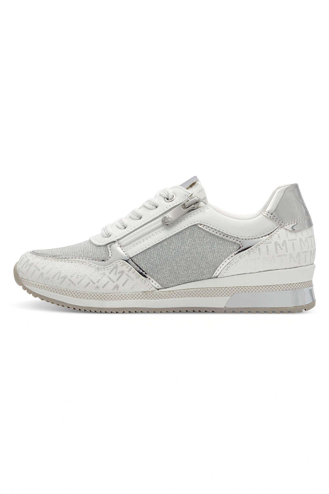 Marco Tozzi White Silver Vegan Trainers 23713 - Experience Boutique