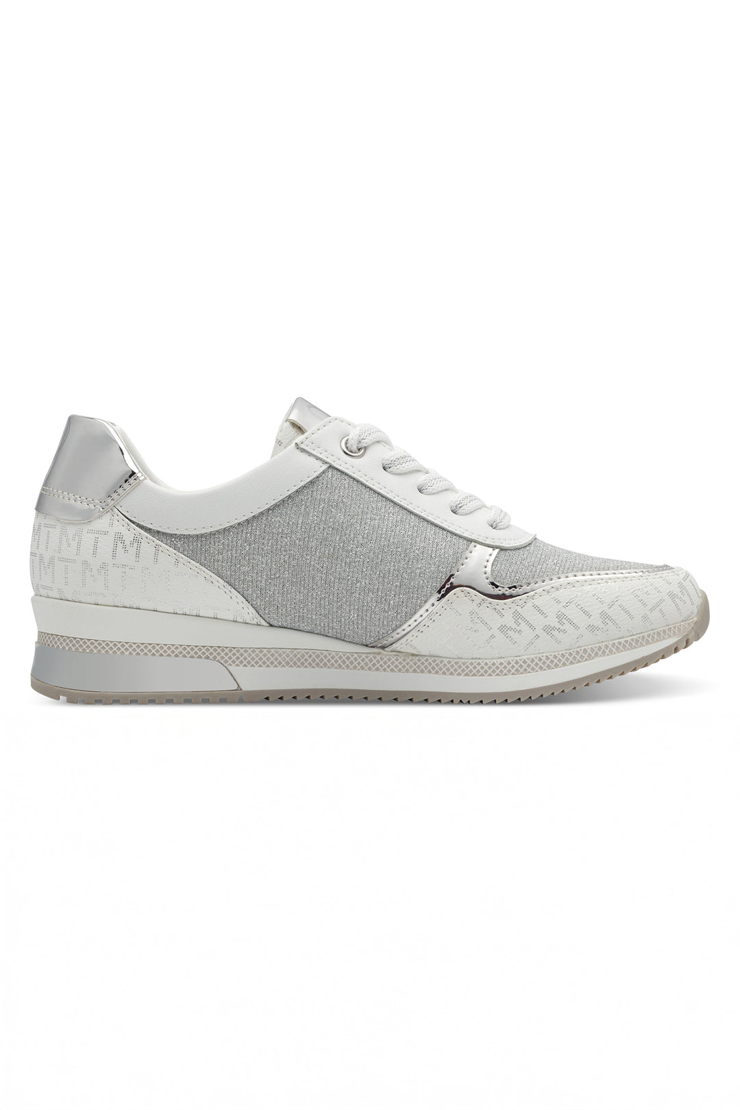 Marco Tozzi White Silver Vegan Trainers 23713 - Experience Boutique