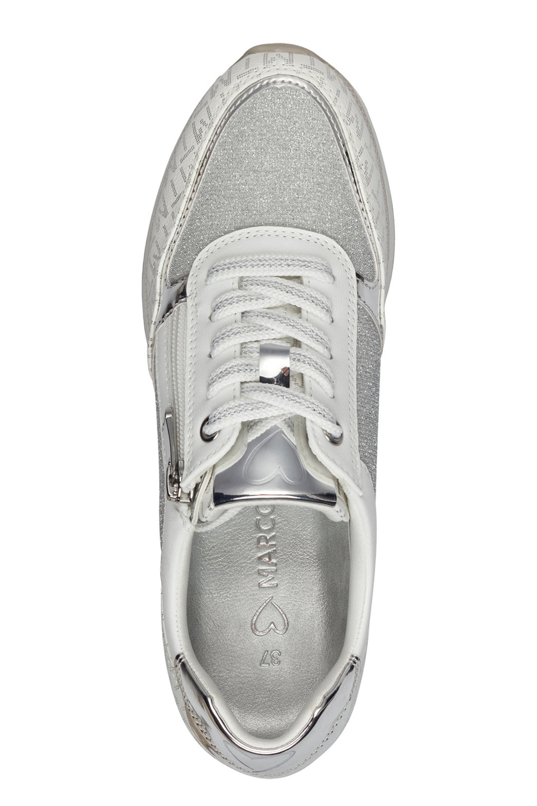 Marco Tozzi White Silver Vegan Trainers 23713 - Experience Boutique