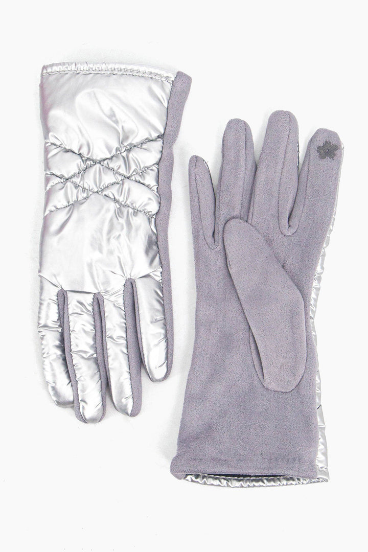 Metallic Silver Indie Stitch Gloves