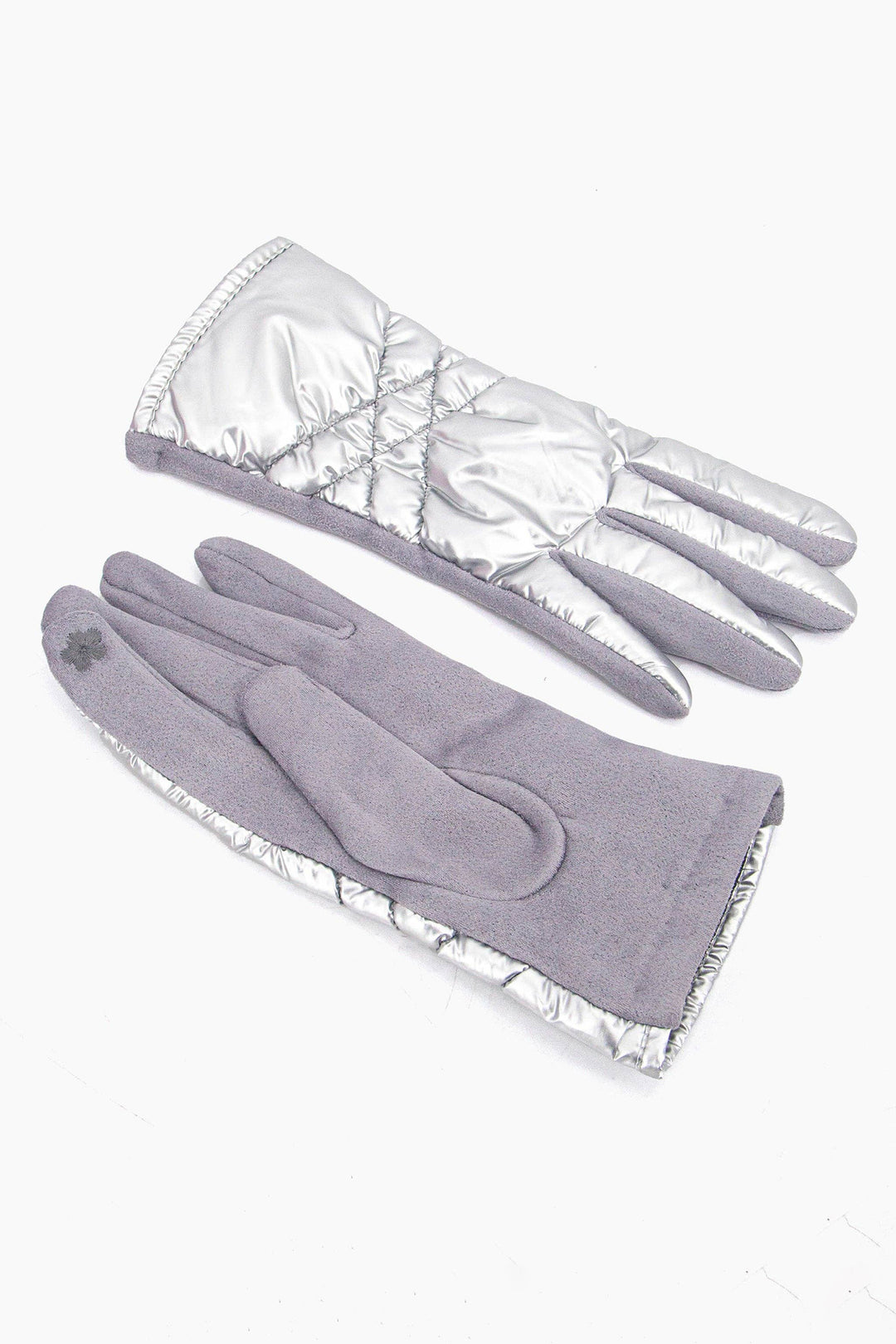 Metallic Silver Indie Stitch Gloves