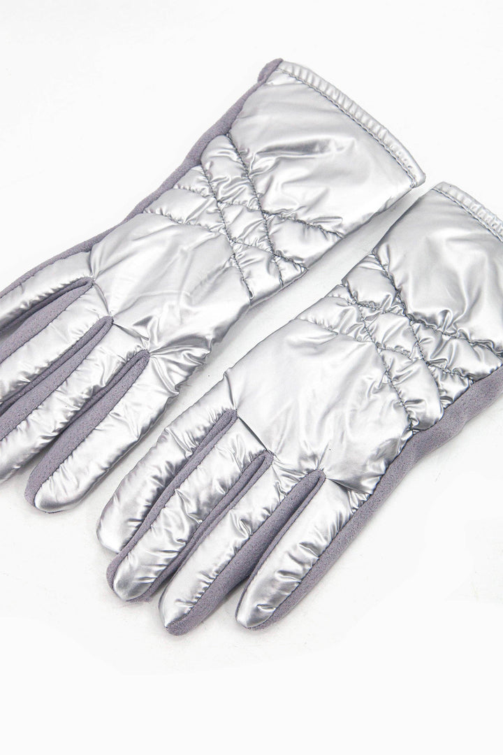 Metallic Silver Indie Stitch Gloves