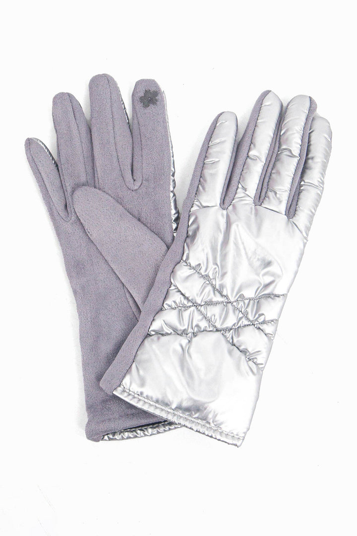 Metallic Silver Indie Stitch Gloves