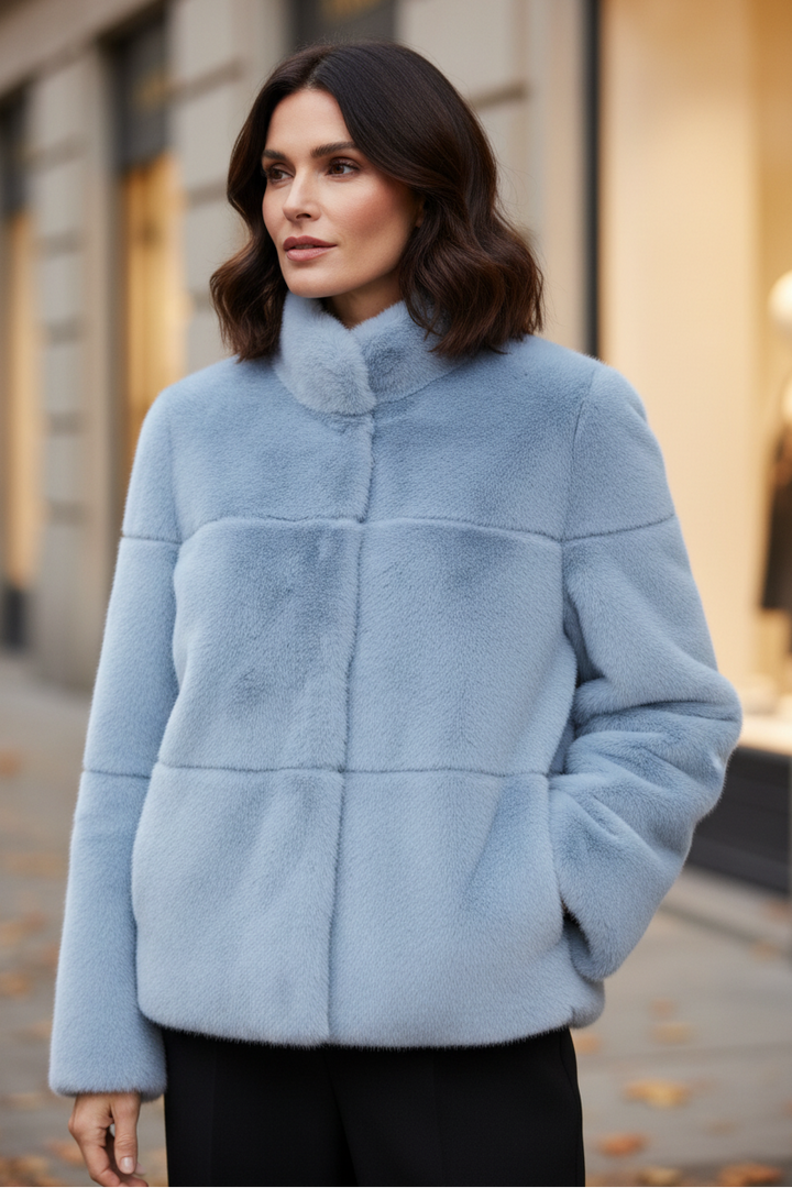 Micha Pale Blue Faux Fur Jacket 145-245 5415