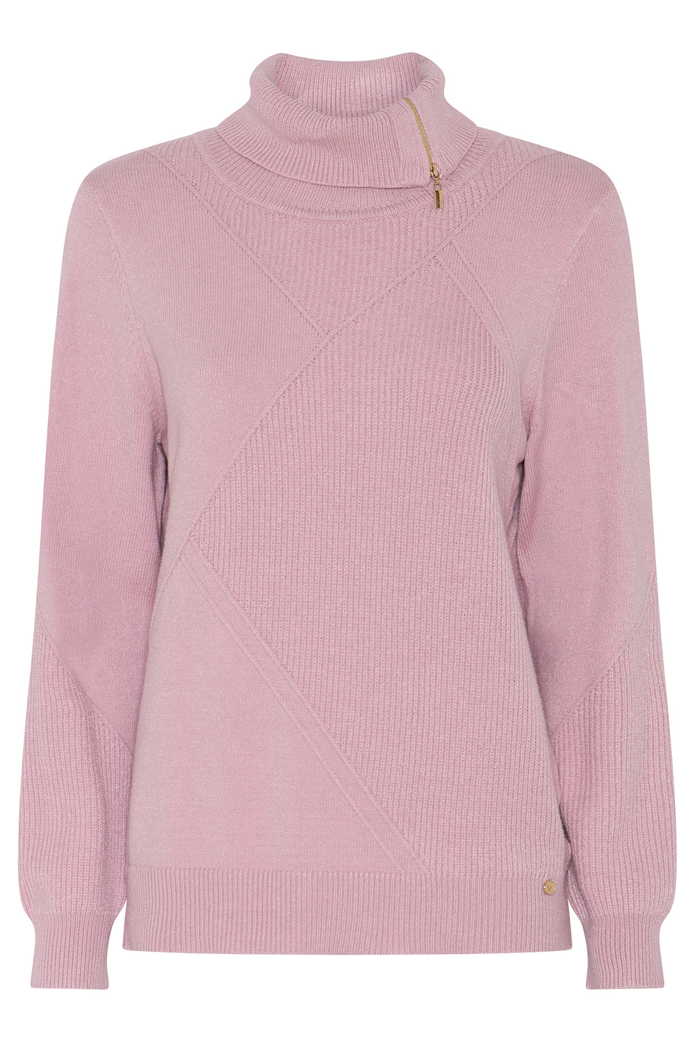 Micha Pink Zip Neck Roll-Neck Jumper 183-129 4970