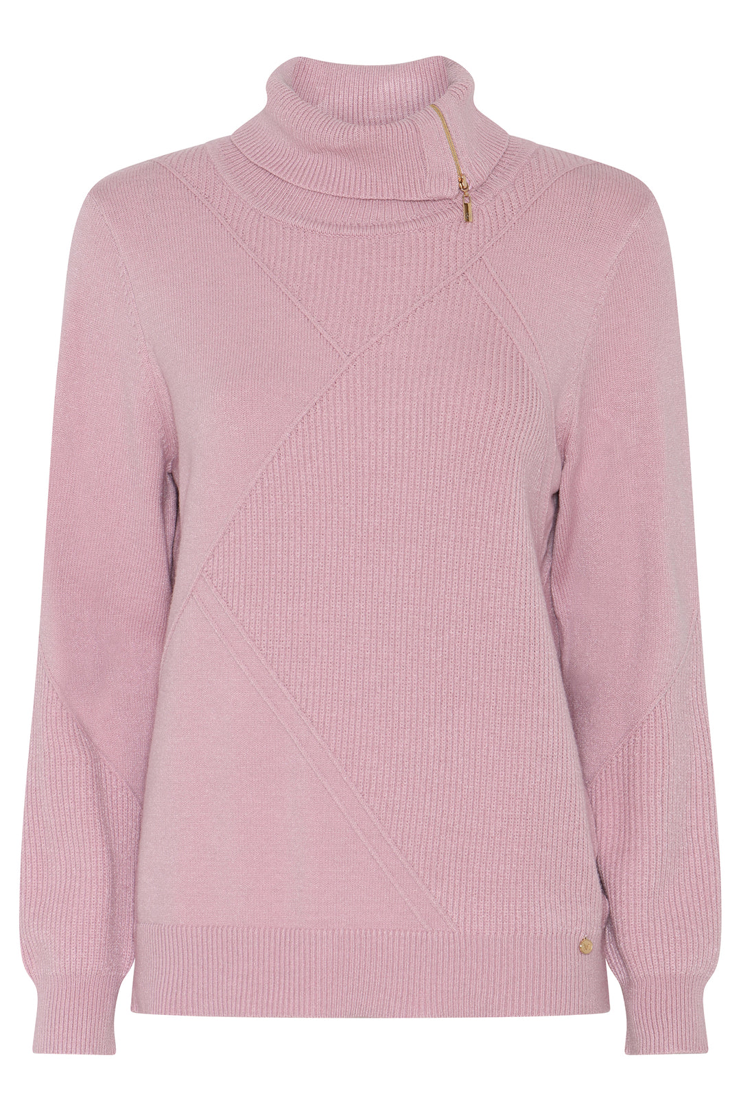 Micha Pink Zip Neck Roll-Neck Jumper 183-129 4970